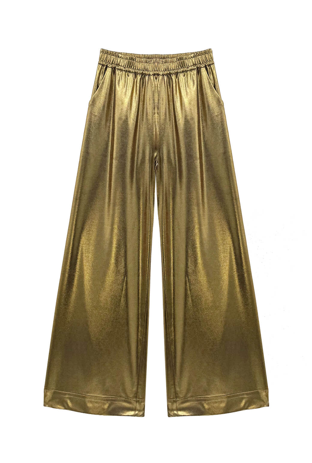 Wide Leg Trousers - Gold Lamé - Image 3